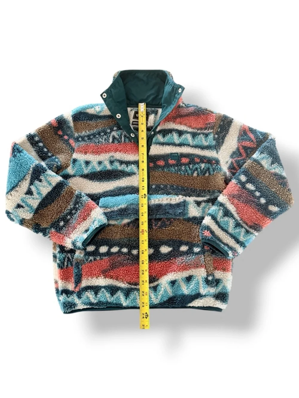 Billabong A/Div Switchback Sherpa Fleece Pullover Small Aztec Snap Mock Neck - Picture 3 of 9